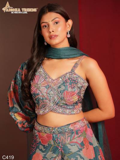 AMOHA C419 DESIGNER READYMADE CROP TOP WHOLESALER IN INDIA